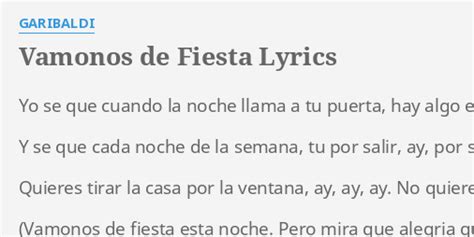 vamonos de fiesta letra|More.